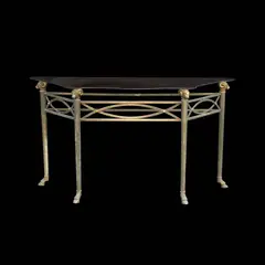 A Console Table, Untitled, brass and glass