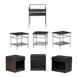 A Group of Tables, Untitled, hardwood, laminated wood, steel and narra