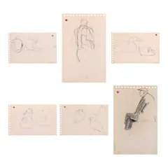 Untitled by Vicente Manansala, c.) Untitled<br> stamped (upper right)<br> graphite on paper<br> 5 1/2” x 8 1//2” (14 cm x 22 cm)<br><br> d.) Untitled<b, offered Jan 2026
