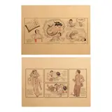 Esmeraldo “Ez” Izon, a.) Meditation on Lenten Fish Days
b.) End of Lent: Easter Morning Scenes, b.) signed (lower left)<br> dated April 1936<br> original editorial board with ink and red wash<br> 11” x 15 1/2’ (28 cm x 39 cm
