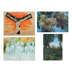 Untitled by Four Artworks, Arman Germar<br> c.) Untitled<br> signed and dated 1982 (lower left)<br> pastel on paper<br> 13 3/4” x 20 3/4” (35 cm x , offered Jan 2026
