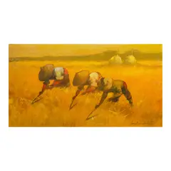 Rice Harvesting by Cesar Buenaventura, oil on canvas, offered Jan 2026