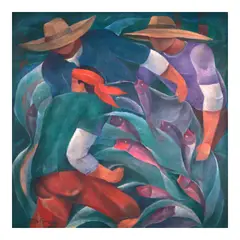 Fish Harvest by Oscar Salita, oil on canvas, offered Jan 2026