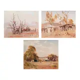 W H Hibble, Untitled, b.) The Burr Cutters<br> signed (lower left)<br> oil on canvas<br> 12” x 15” (30 cm x 38 cm)<br><br>