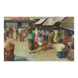 Elias Laxa, Market Scene, oil on canvas