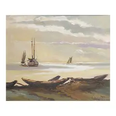 Elias Laxa, After the Catch, oil on canvas
