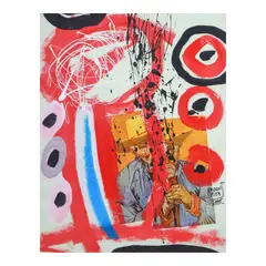 Untitled by Radon Rita, mixed media on paper, offered Jan 2026