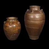 Two Oriental Jars, Untitled, a.) H: 22” (56 cm)<br> D: 17 1/2” (44 cm)<br><br>