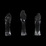 Untitled by Three Marian Devotional Crystal Statues Consisting of a Classic Traditional Baccarat Mother and Child and Mother Mary and Baby Jesus in a mid-century Modern Style by Rene Delvenne for Val St Lambert., offered Jan 2026