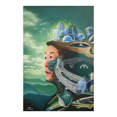 Looking Forward by Ruel G. Cabatingan, acrylic on canvas, offered Jul 2025