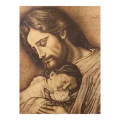 St. Joseph by Manuel Honesto, pyrography, offered Jul 2025