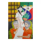 Señora Behind Bars by Danica Caraga Olivo, acrylic on canvas, offered Jul 2025