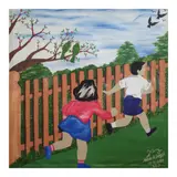 Melvin A. Dagril, Running Back To Memories, acrylic on canvas