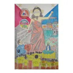 Katarungan by Lee Manlapaz, acrylic on canvas, offered Jul 2025