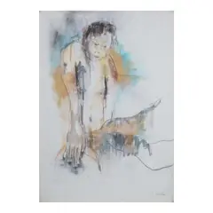 Carlo Saavedra, Nude, mixed media on paper