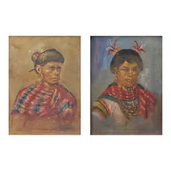 Cesar Amorsolo, a.) Portraitb.) Portrait, b.) signed and dated 1964 (lower right)<br /> oil on canvas<br /> 11 1/4" x 8 1/4" (28 cm x 20 cm)
