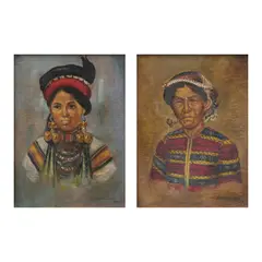 Cesar Amorsolo, a.) Portraitb.) Portrait, b.) signed and dated 1964 (lower right)<br /> oil on canvas<br /> 11 1/4" x 8 1/4" (28 cm x 20 cm)