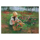 Jun Tiongco, Girl in a Garden, oil on canvas