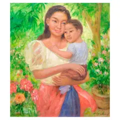 Oskar Ramos, Mother and Son, oil on canvas