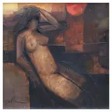 Zablan, Nude, oil and collage on canvas