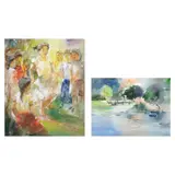 Jun Martinez, a.) Luksob.) Landscape, b.) signed and dated 2000 (upper right)<br /> watercolor on paper<br /> 11” x 15” (28 cm x 38 cm)
