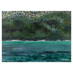 Davao Scene II: Samal Island by Lino Severino, acrylic on canvas, offered Jan 2025
