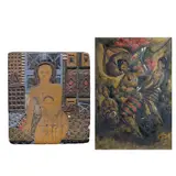 A Pair of Paintings by a.) Dan Daroy<br> b.) Buenaventura, b.) Untitled<br /> signed (lower right)<br /> oil on canvas<br /> 35" x 24" (89 cm x 61 cm), offered Jan 2025