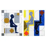 Paolo Vinluan, a.) Configuration Study Ib.) Configuration Study II, b.) signed and dated 2017 (lower right)<br /> acrylic on canvas<br /> 20" x 16" (51 cm x 41 cm)