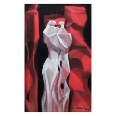 Roland Santos, Untitled (Still Life of Rene Rocha Sculpture), pastel on paper