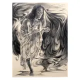 Orville Tiamson, Cecile Encantada - Ballet Philippines, charcoal on paper
