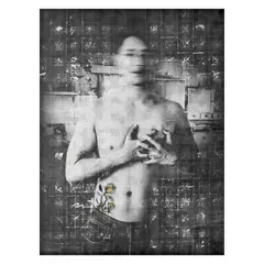 Faye Aleya Abantao, How Sacred is Idleness When I'm On My Own, digital image transferred on paper, gouache on paper