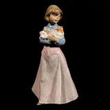 Nao by Lladrò, Gres Girl Holding A Dog “puppy Fun”, porcelain
