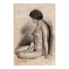 Pat Reyes, Nude, charcoal on paper