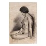 Pat Reyes, Nude, charcoal on paper