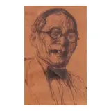 Unidentified artist, Portrait of an Old Man, graphite on paper