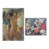 A Lot of Two Artworks by a.) Roger San Miguel<br & > b.) Oscar Navarro, b.) Still Life <br />signed and dated 1980 (lower right) <br />oil on canvas <br />16" x 19 1/2" (41 cm x 50 cm), offered Oct 2024