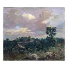 Farm Site (Antipolo Rizal) by Jun B. Silva, oil on canvas, offered Oct 2024