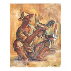 Miguel Galvez, Sabongero, oil in canvas