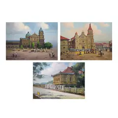 J.D. Castro, a.) Sta.Cruz Churchb.) Binondo Church c) Untitled, b.) signed and dated (lower right)<br /> oil on canvas<br /> 18” x 24” (46 cm x 61 cm)<br /><br />