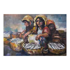 Salvador Cabrera, Fish Vendors, oil on canvas