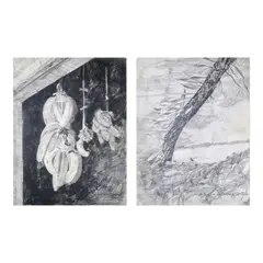 Gapas, a.) Untitled b.) Untitled, b.) signed (lower right)<br /> graphite on paper<br /> 12" x 9" (30 cm x 23 cm)