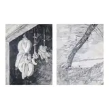 Gapas, a.) Untitled b.) Untitled, b.) signed (lower right)<br /> graphite on paper<br /> 12" x 9" (30 cm x 23 cm)