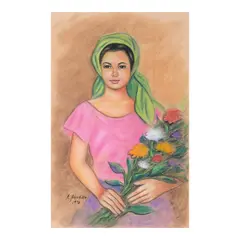 Untitled by Menchu Arandilla, pastel on paper, offered Oct 2024