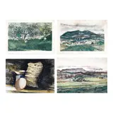 Antonio Nuñez, a.) Landscape b.) Untitled c.) Still life d.) Landscape, c.) signed (lower right)<br /> watercolor on paper<br /> 14 3/4" x 20" (37 cm x 51 cm) <br /><br /> d.) signed and dated 1979 (lower right)<br /> watercolor on paper<br /> 14" x 20" (36 cm x 51 cm)