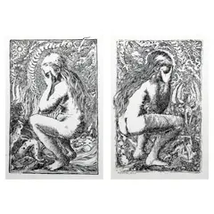 Gromyko Semper, a.) Untitled b.) Untitled, b.) signed and dated 2016 (lower left)<br /> pen and ink on paper<br /> 17" x 11 1/2" (43 cm x 29 cm)