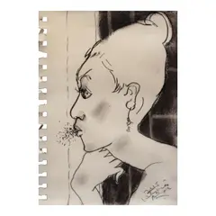 Portrait by Hermès Alègrè, pastel on paper, offered Jul 2024