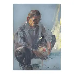 Antonio Dumlao, Sabongero, pastel on paper