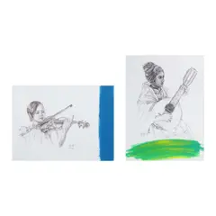 Gig de Pio, a.) Untitled b.) Untitled, graphite and acrylic on board