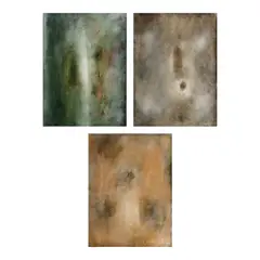 Bobby Nuestro, a.) Water Spirit I b.) Water Spirit IV c.) Water Spirit II, oil on paper
