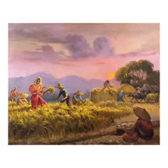 Jose B. David, Harvest, oil on canvas